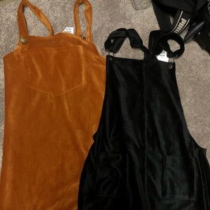 2 overalls dress NEVER WORN both small